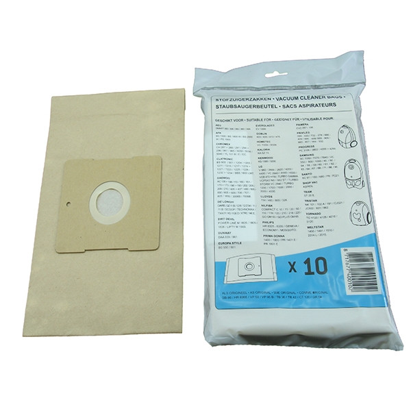 Hoover papieren stofzuigerzakken 10 zakken + 1 filter (123schoon huismerk)  SHO00003 - 1