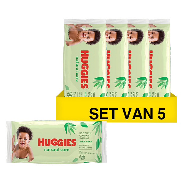 Huggies billendoekjes | Natural Care | Aloe vera | 280 doekjes (5x 56 stuks) SHU00048 Huggies billendoekjes | Natural Care | Aloe vera | 280 doekjes (5x 56 stuks) SHU00048 - 1