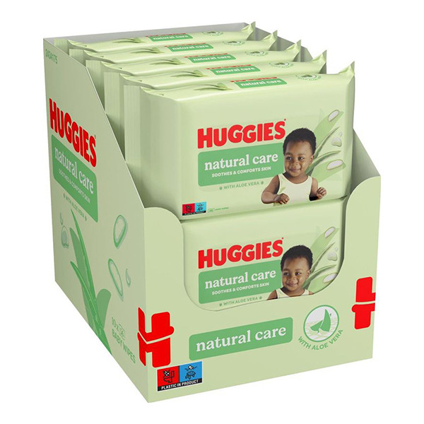 Huggies billendoekjes | Natural Care | Aloe vera | 560 doekjes (10x 56 stuks) SHU00039 - 1