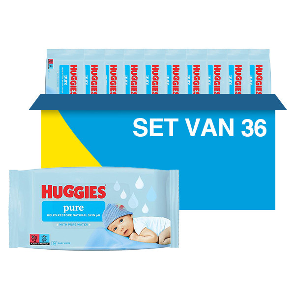 Huggies billendoekjes | Pure | 99% water | 2016 doekjes (36x 56 stuks) SHU00069 - 1