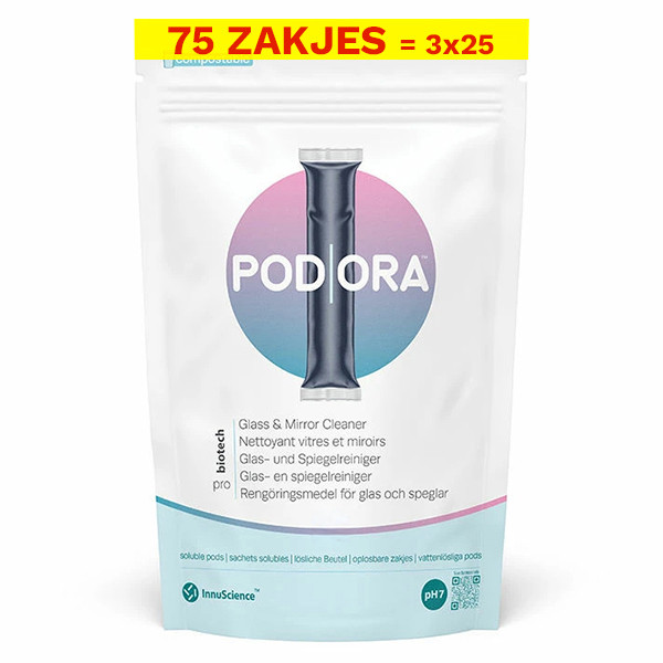 Aanbieding: Innuscience PodOra Glas- en Spiegelreiniger pods (3 zakjes à 25 stuks) SPO00039 - 1