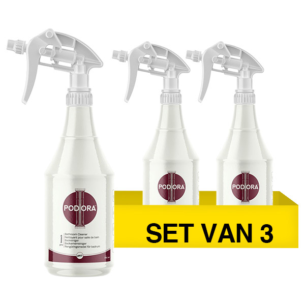 Aanbieding: Innuscience PodOra Sprayfles Badkamer- en Sanitairreiniger (3 stuks à 750 ml) SPO00045 - 1