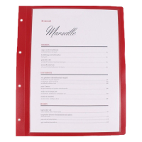 Jalema afwasbare invoegblad menukaart A4 (bordeaux rood)  SJA00012
