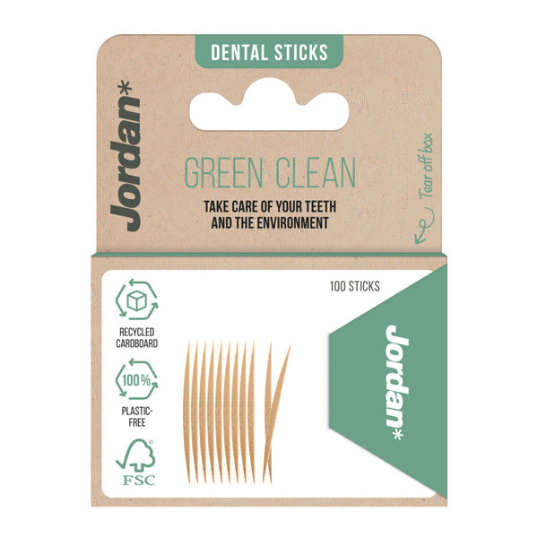 Jordan Dental Sticks Green Clean tandenstokers (100 stuks)  SJO00107 - 1
