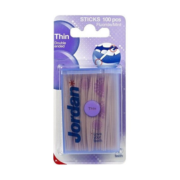 Jordan Dental Sticks tandenstokers dun (100 stuks)  SJO00105 - 1