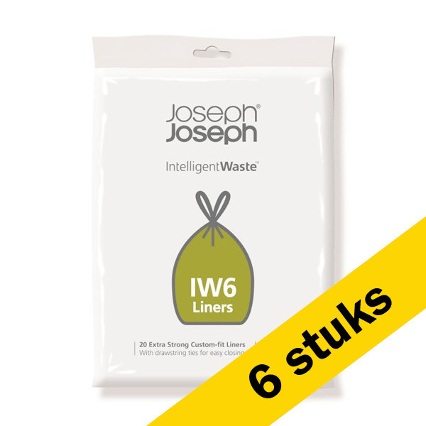 Aanbieding: 6x Joseph Joseph Intelligent Waste vuilniszakken met trekband 30 liter (20 zakken) SJO00016 - 1
