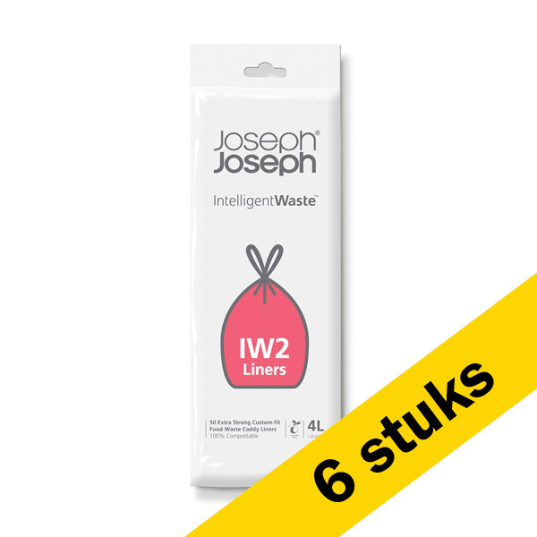 Aanbieding: Joseph Joseph Intelligent Waste Vuilniszakken met trekband 4 liter | Wit (6 verpakkingen à 50 stuks) SJO00022 - 1