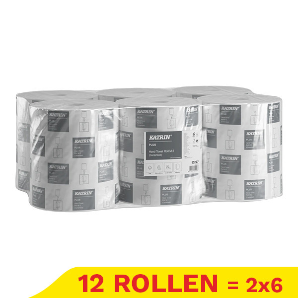 Aanbieding: 2x Handdoekrol 2-laags | 180 m | 6 rollen | 3600 vellen | Katrin Plus Centerfeed M2  SKA06255 - 1