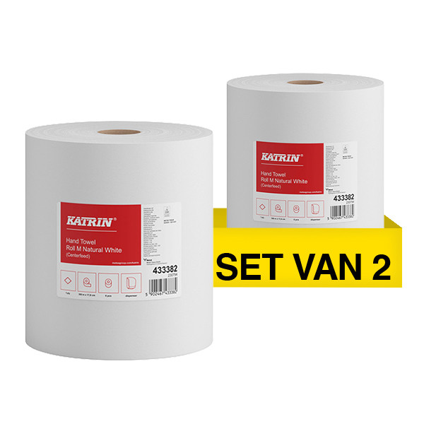 Aanbieding: 2x Handdoekrol 433382 1-laags | 6 rollen | Katrin Centerfeed M SKA06252 - 1