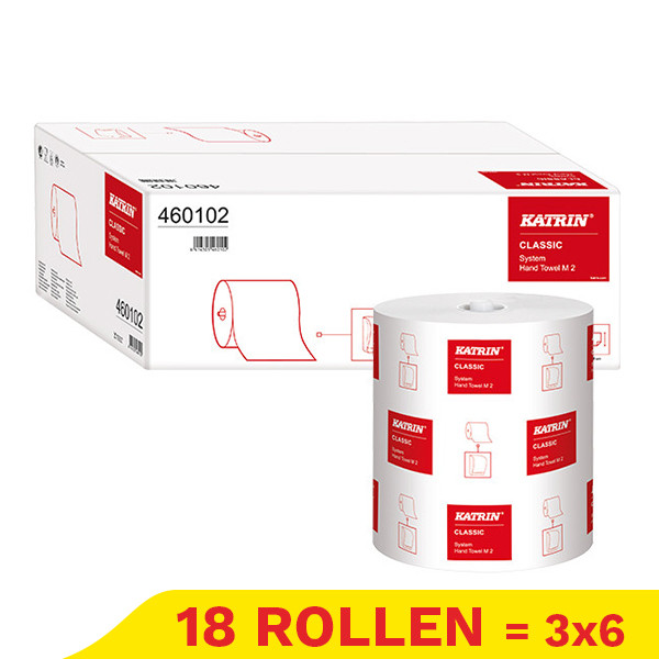 Aanbieding: 3x Handdoekrol 460102 2-laags | 6 rollen | Katrin System M2 SKA06238 - 1