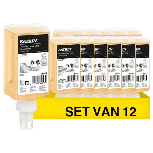 Aanbieding: Katrin 48441 Neutral Touchfree Vloeibare Zeep (12 stuks - 500 ml) SKA06152 - 1