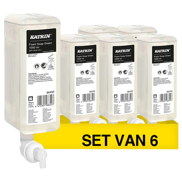 Aanbieding: Katrin 86450 Fresh Schuimzeep (6 stuks - 1000 ml) SKA06135 - 1