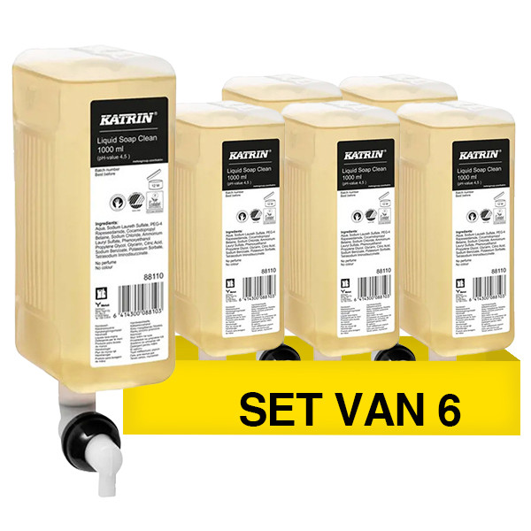 Katrin Aanbieding: Katrin Clean Vloeibare Zeep (6 stuks - 1.000 ml)  SKA06126 - 1