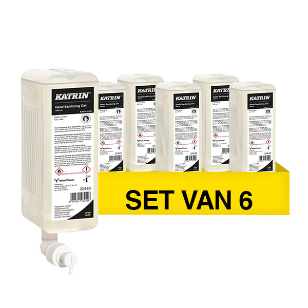 Aanbieding: Katrin Touchfree Desinfectiegel (6 stuks à 1000 ml) SKA06217 - 1