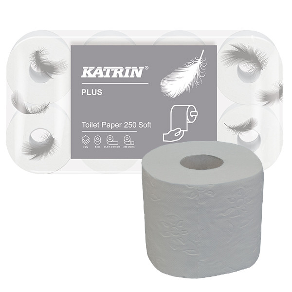 Katrin Toiletpapier soft 11711 3-laags | 8 rollen | Katrin Plus Toilet 250 Soft  SKA06018 - 1