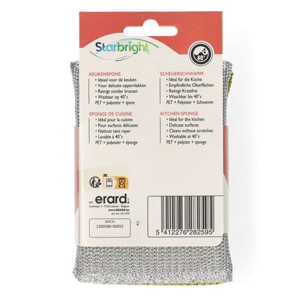 Keukenspons 1,5x12,5x9cm | 3 stuk (123schoon huismerk) SDR07316 - 2