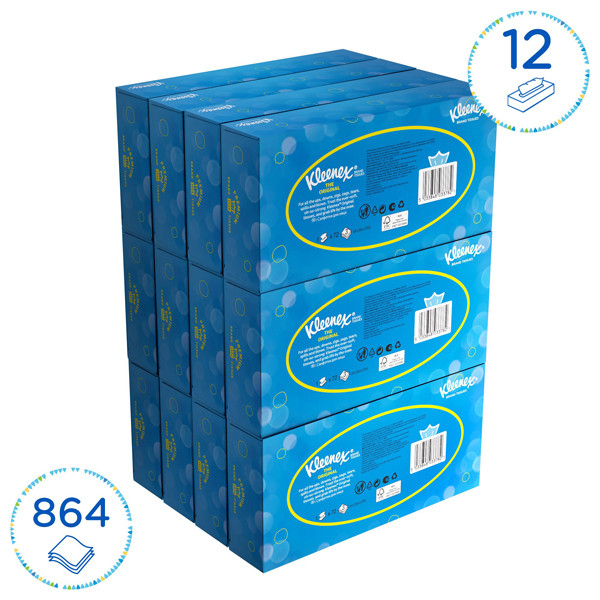 Kleenex Aanbieding: Kleenex Zakdoekjes 3-laags  8824 - Wit (12 verpakkingen - 72 vellen)  SKL00040 - 2