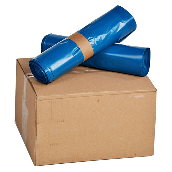 Knapzak Containerzakken Ongeperforeerd | Zonder sluitlint | LDPE Regeneraat | Blauw | 40 Micron | 240 liter (100 zakken) SKA00053 - 1