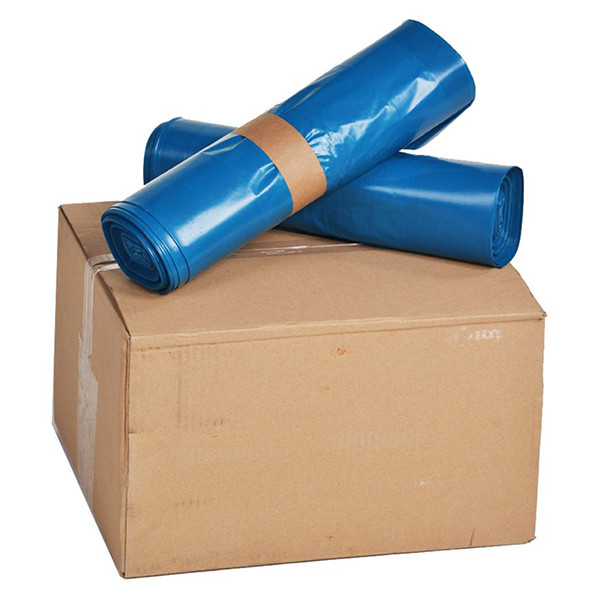 Knapzak Containerzakken Restafval Blauw Onbedrukt Zonder Lint | LDPE Ondoorzichtig Regeneraat | 40 Micron | 140 L (100 stuks) SKA00052 - 1