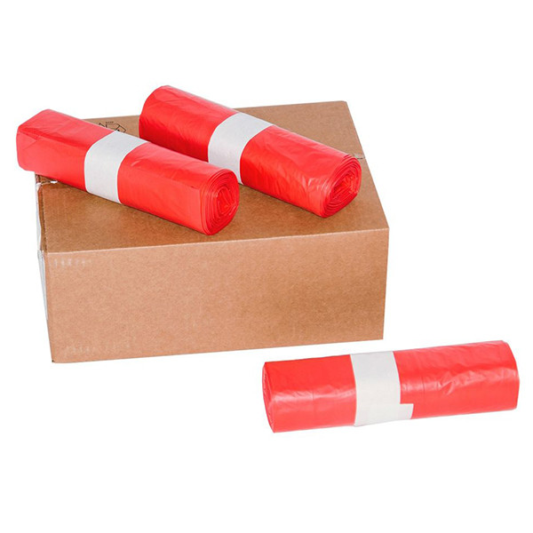 Knapzak Vuilniszakken Extra Sterk Onbedrukt | Rood | LDPE transparant | 40 Micron | 300 L (84 stuks) SKA00026 - 1