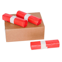 Knapzak Vuilniszakken Onbedrukt | Rood | MDPE Transparant | 28 Micron | 300 L (108 stuks) SKA00027