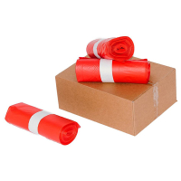 Knapzak Vuilniszakken Rood Extra Sterk Onbedrukt Zonder Lint | MDPE Transparant | 40 Micron | 400 L (50 stuks) SKA00043