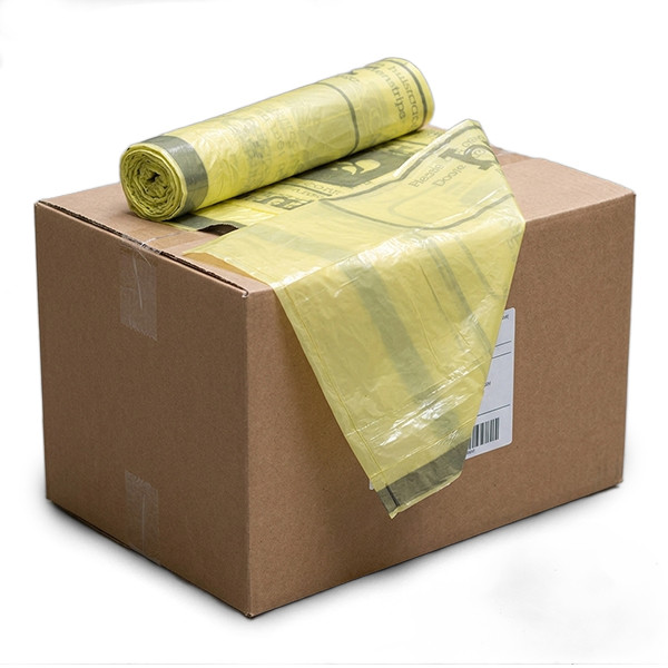 LDPE trekband 61x80 Geel PMD | 50 rollen à 10 zakken (123schoon huismerk) SDR06196 - 1