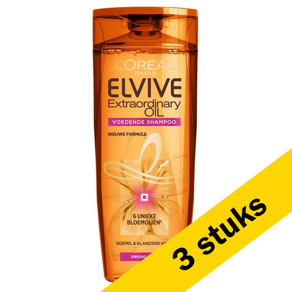 LOreal Aanbieding: 3x L'Oreal Elvive Extraordinary Oil shampoo (250 ml)  SLO00174 - 1