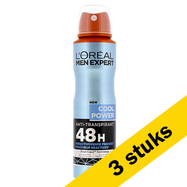 LOreal Aanbieding: 3x L'Oreal Men Expert Cool Power deodorant spray (150 ml)  SLO00085 - 1