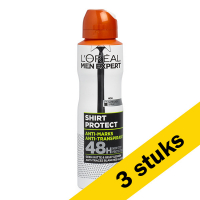 LOreal Aanbieding: 3x L'Oreal Men Expert Shirt Protect deodorant spray (150 ml)  SLO00080