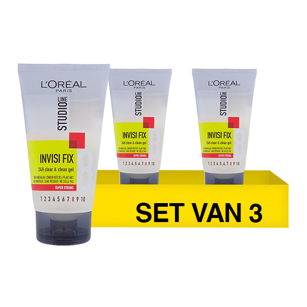 LOreal Aanbieding: 3x L'Oreal Studio Line Invisi Fix haargel (150 ml)  SLO00153 - 1
