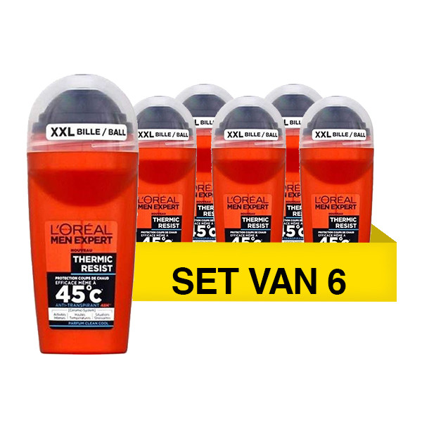 LOreal Aanbieding: L'Oreal Men Expert Deo roller Thermic Resist Clean Cool (6 stuks - 50 ml)  SLO00185 - 1