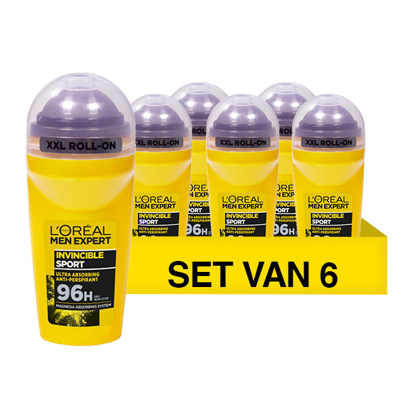 Aanbieding L'Oreal Men Expert Deo roller Invisible Sport (6 stuks 50