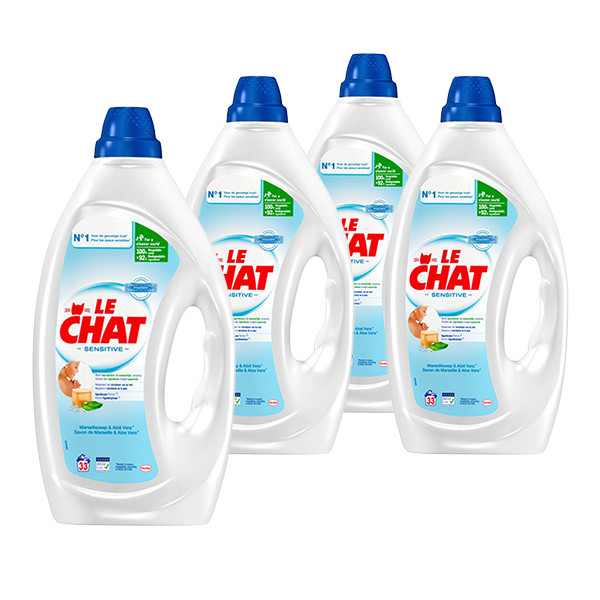 Aanbieding: Le Chat Vloeibaar Wasmiddel Sensitive Gel 1485 ml (4 flessen - 132 wasbeurten) SSC01096 - 2