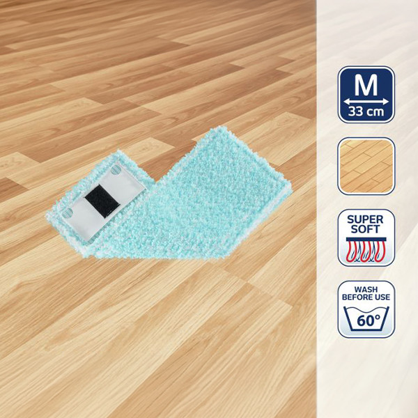 Leifheit Clean Twist M Ergo Super Soft | Vervangingsdoek | Klittenband (33 cm) SLE00189 - 1