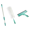 Leifheit raamreiniging set droog & nat met telescoopsteel - duster xl - raamwisser 3in1  SLE00225