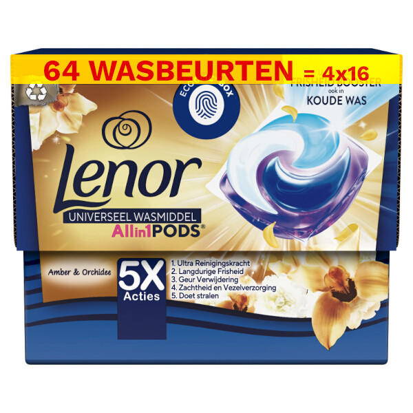 Lenor Aanbieding: Lenor All-in-1 Pods Amber & Orchidee (4 dozen - 64 wasbeurten)  SLE00377 - 1