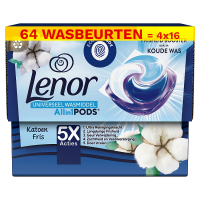 Lenor Aanbieding: Lenor All-in-1 Pods Katoen Fris (4 dozen - 64 wasbeurten)  SLE00483