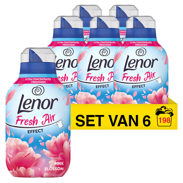 Aanbieding: Lenor Fresh Air Outdoorable Wasverzachter Pink Blossom 462 ml  (6 flessen - 198 wasbeurten) Lenor