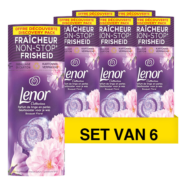 Lenor Aanbieding: Lenor Geurbooster Geurparels Bouquet Floral 140 gram (6 flessen - 66 wasbeurten)  SLE00407 - 1