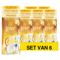 Lenor Aanbieding: Lenor Geurbooster Geurparels Gouden Orchidee 140 gram (6 flessen - 66 wasbeurten)  SLE00497