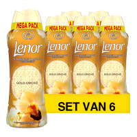 Lenor Aanbieding: Lenor Geurbooster Geurparels Gouden Orchidee 495 gram (6 flessen - 246 wasbeurten)  SLE00507