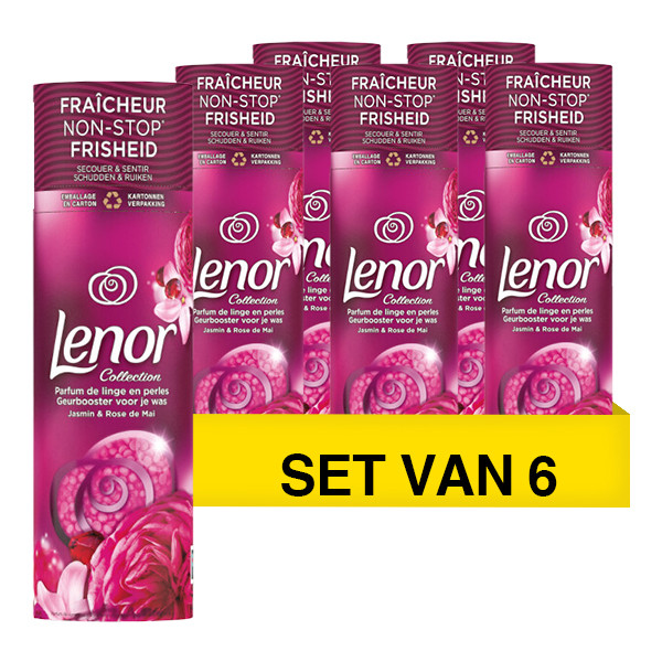 Aanbieding: Lenor Geurbooster Geurparels Robijn Jasmijn 235 gram (6 flessen - 114 wasbeurten) SLE00401 - 1