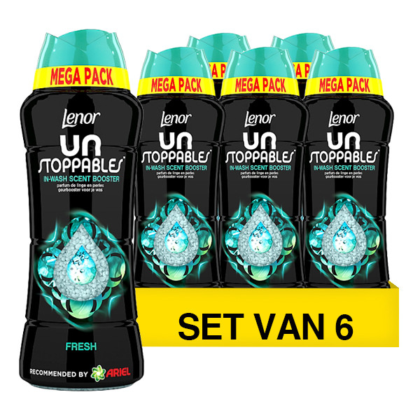 Lenor Aanbieding: Lenor Unstoppables Geurbooster Geurparels Fris 495 gram (6 flessen - 246 wasbeurten)  SLE00509 - 1