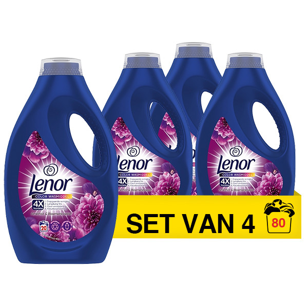 Lenor Aanbieding: Lenor Vloeibaar Wasmiddel Amethist & Bloemenboeket 900 ml (4 flessen - 80 Wasbeurten)  SLE00477 - 1