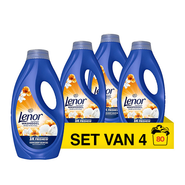 Aanbieding: Lenor Vloeibaar Wasmiddel Gouden Orchidee 900 ml (4 flessen - 80 wasbeurten) SLE00684 - 1