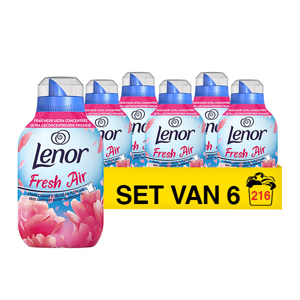 Aanbieding: Lenor Wasverzachter Fresh Air Outdoorable Fleurige Bloesem 3024 ml (6 flessen - 216 wasbeurten) SLE00553 - 1