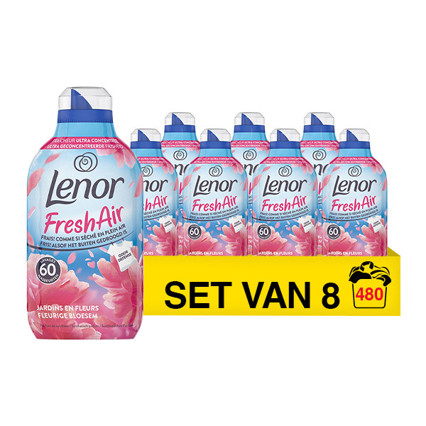 Aanbieding: Lenor Wasverzachter Fresh Air Outdoorable Fleurige Bloesem 6720 ml (8 flessen - 480 wasbeurten) SLE00561 - 1