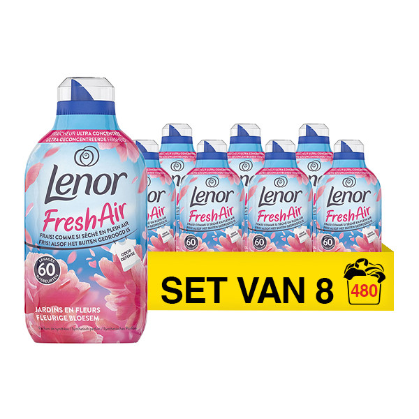 Aanbieding: Lenor Wasverzachter Fresh Air Outdoorable Fleurige Bloesem 6720 ml (8 flessen - 480 wasbeurten) SLE00561 - 1