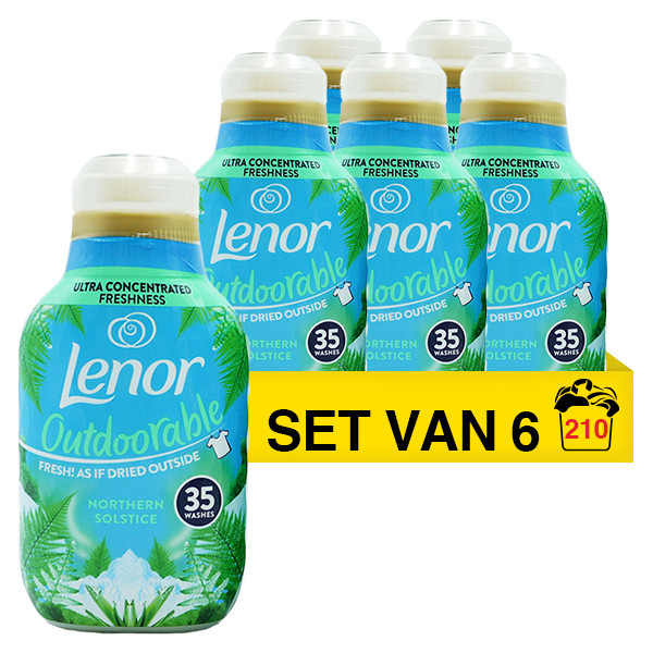 Lenor Aanbieding: Lenor Wasverzachter Fresh Air Outdoorable Northern Solstice 490 ml (6 flessen - 210 wasbeurten)  SLE00333 - 1